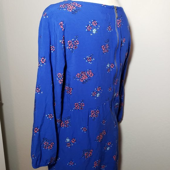 Old Navy l Royal Blue Floral Shift Dress L - Picture 4 of 8